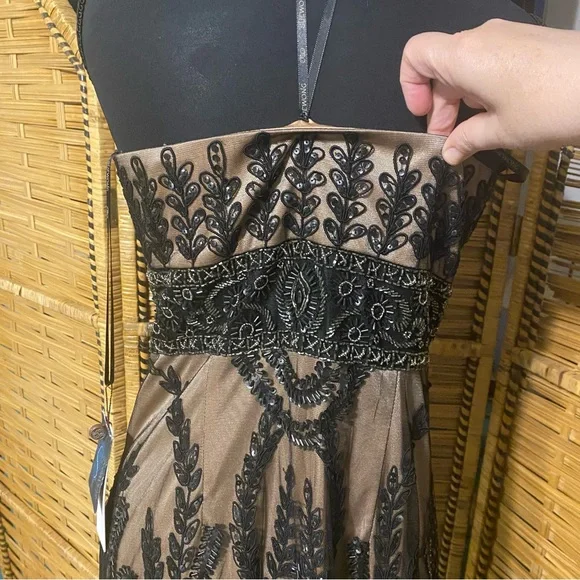 Sue Wong Nocturne Black and Nude Strapless Dress - Picture 12 of 16